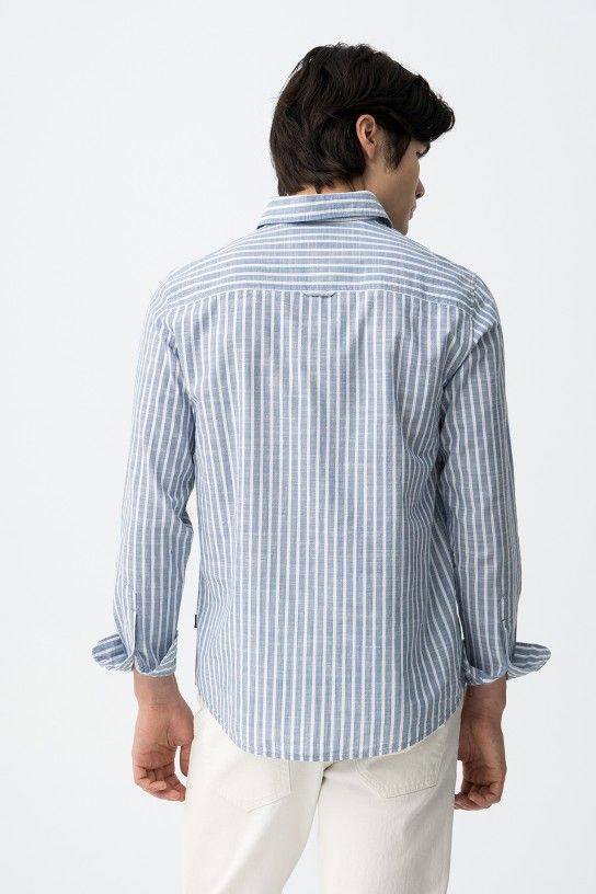 Camisa Algodón Rayas Tiffosi Kimby Azul - Imagen 4
