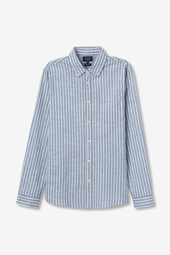 Camisa Algodón Rayas Tiffosi Kimby Azul - Imagen 2