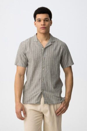 Camisa Lino Rayas Valentim Verde Tiffosi