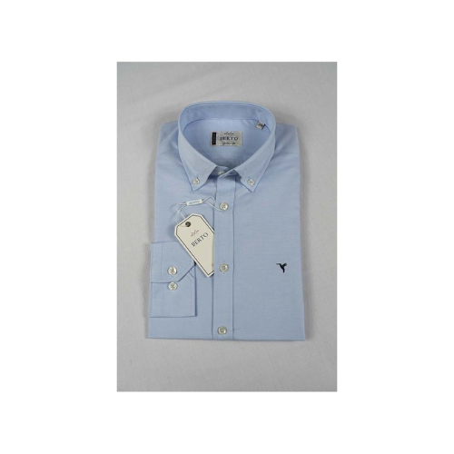 Camisa Oxford Liso Celeste Berto
